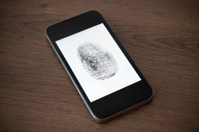 iPhone with a thumbprint